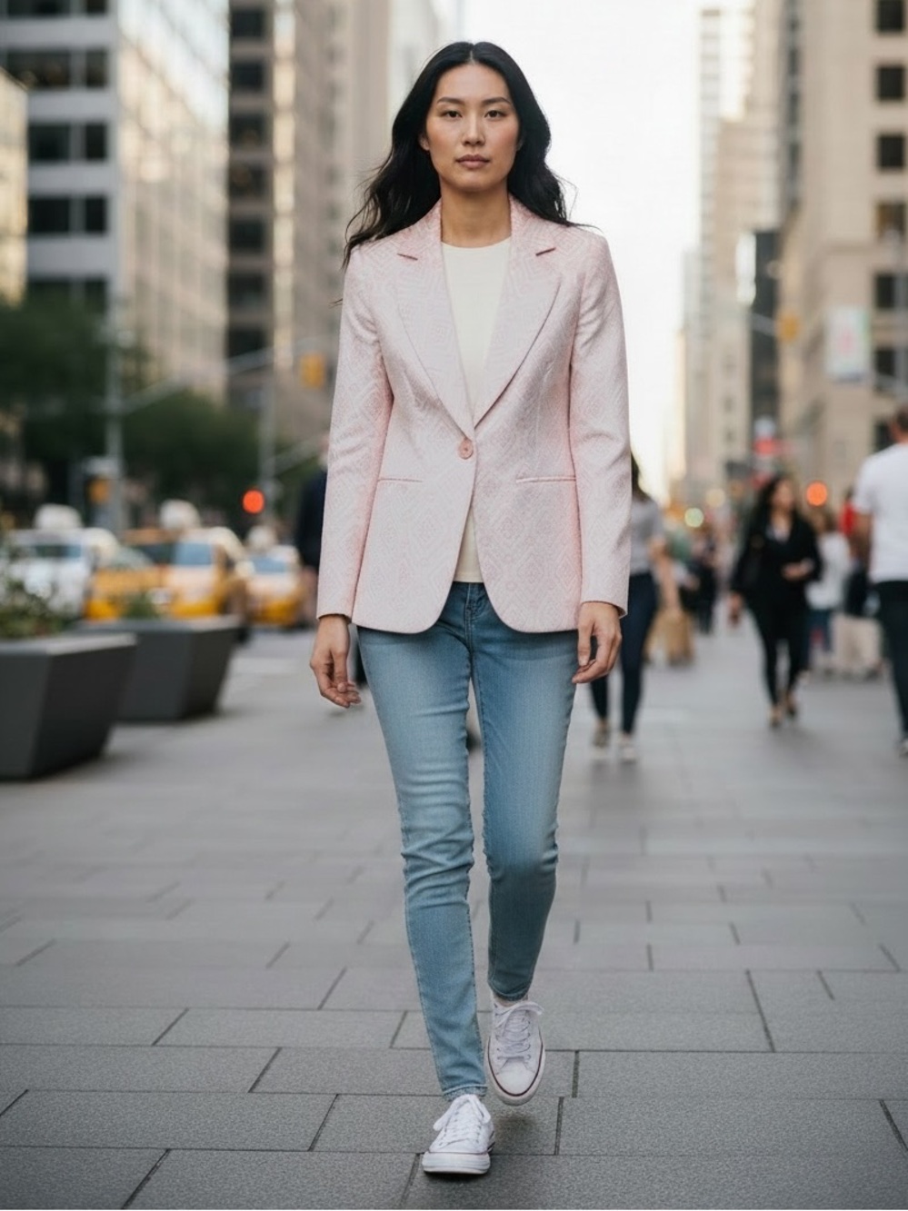 Appleseed’s Vintage Pastel Jacquard Tweed Blazer